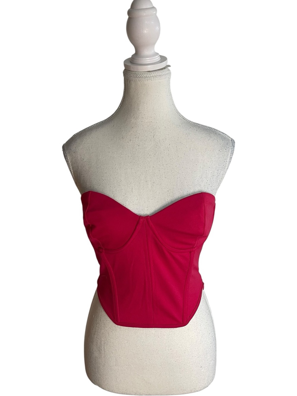 Zara Bustier Crop Tube Top Hot Pink Fuchsia